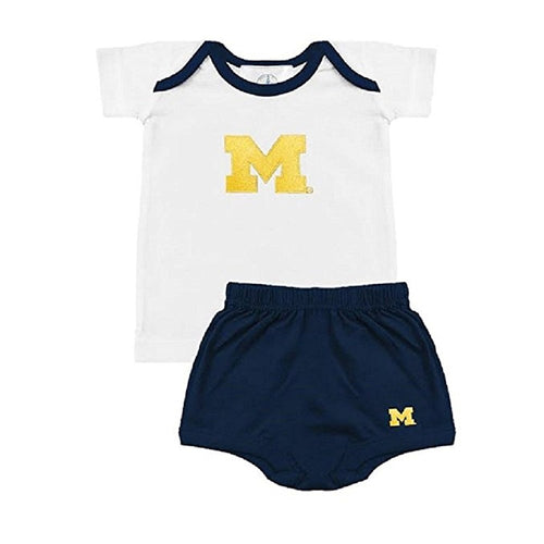 Baby Boys Michigan Wolverines Tee Shirt & Diaper Set