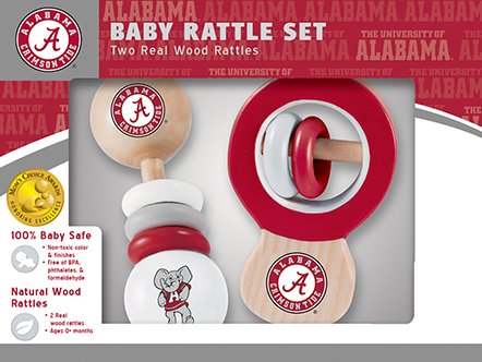Alabama Crimson Tide Wooden Baby Rattle Set