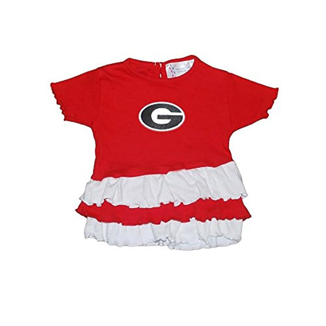 Georgia Bulldogs Ruffled Bias Shirt - Red