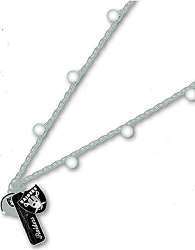 Oakland Raiders Chain Frosted Bead Womens Necklace 34