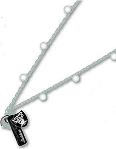 Oakland Raiders Chain Frosted Bead Womens Necklace 34" NEW NIB