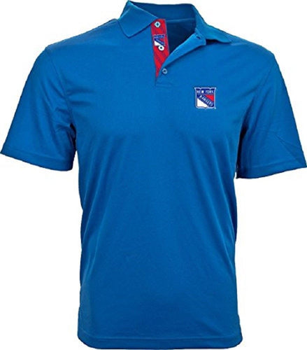 Mens New York Rangers Omaha Skate Lace Blue Polo Shirt