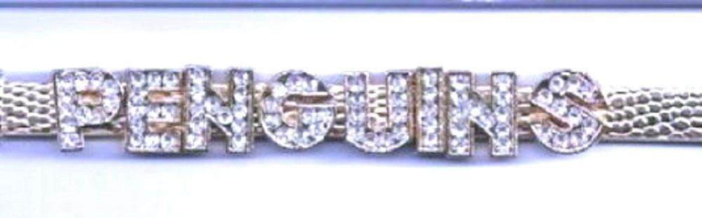 Penguins Gold Toned Rhinestone Bracelet