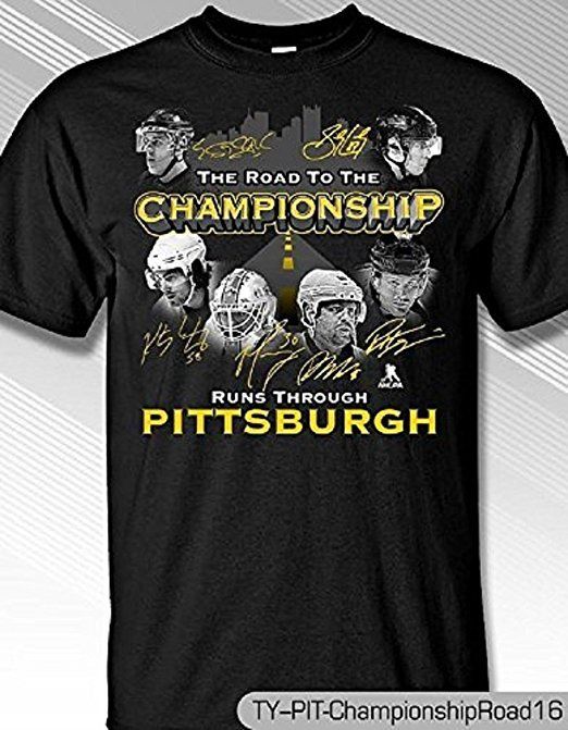 Mens Pittsburgh Penguins Conference Champions 2016 Tee Shirt (XL, Black)