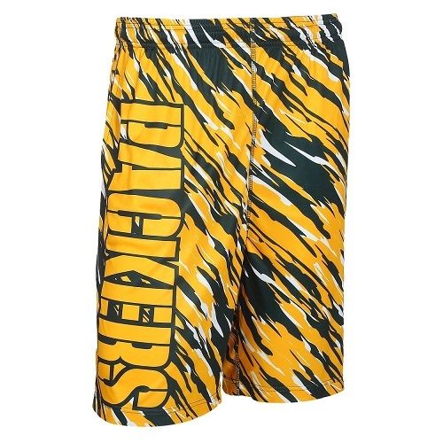 Men's Repeat Print Green Bay Packers Polyester Logo Shorts - Large