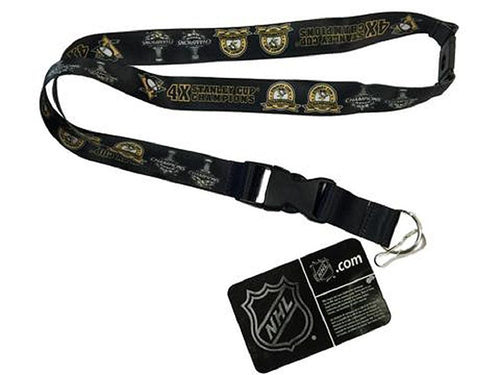 NHL Pittsburgh Penguins Stanley Cup 4X Champions Lanyard Breakaway NWT