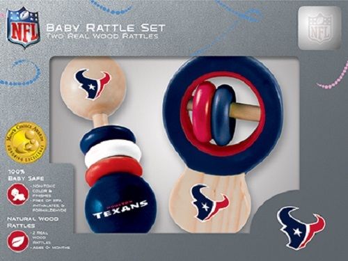 Houston Texans Wooden Baby Rattle Set