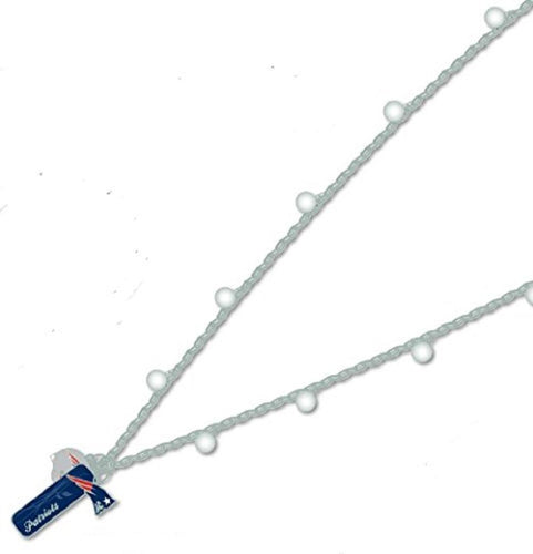 New England Patriots Chain Frosted Bead Womens Necklace 34