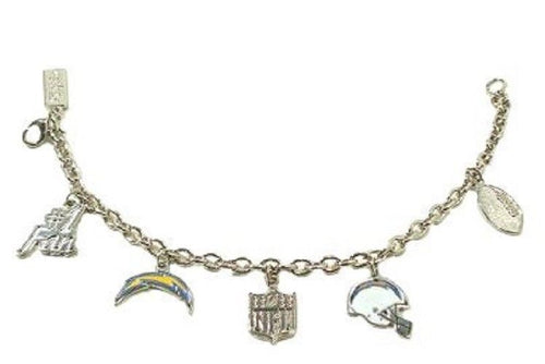 Los Angeles Chargers Charm Bracelet Silvertone Nfl Team