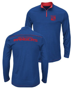NHL New York Rangers Royal Quarter Zip Ready & Willing Thermabase Synthetic Jacket