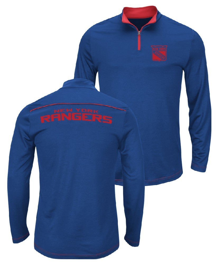 NHL New York Rangers Royal Quarter Zip Ready & Willing Thermabase Synthetic Jacket