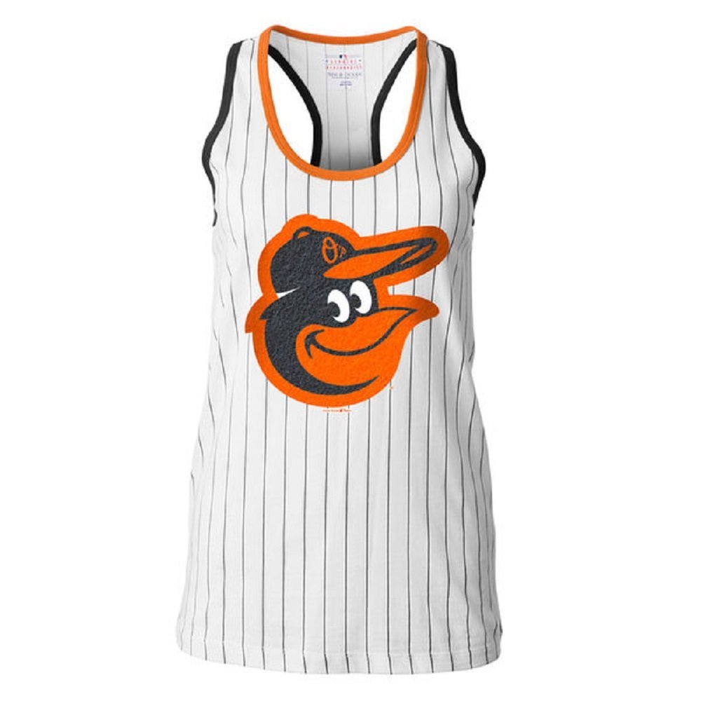 Womens 5th&Ocean Baltimore Orioles Pinstripe Tank Top XL