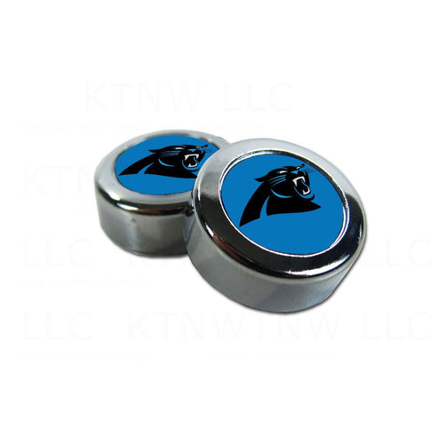 Two Officially Licensed NFL License Plate Screw Caps - Carolina Panthers