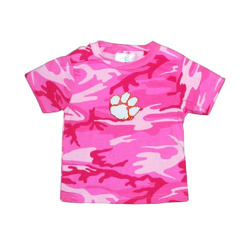 Toddler Girls Clemson Tigers Pink Camo Tee Shirt Size XS 2/4