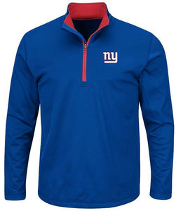 New York Giants NFL Mens Majestic Therma Base 1/4 Zip Fleece Royal Size Large