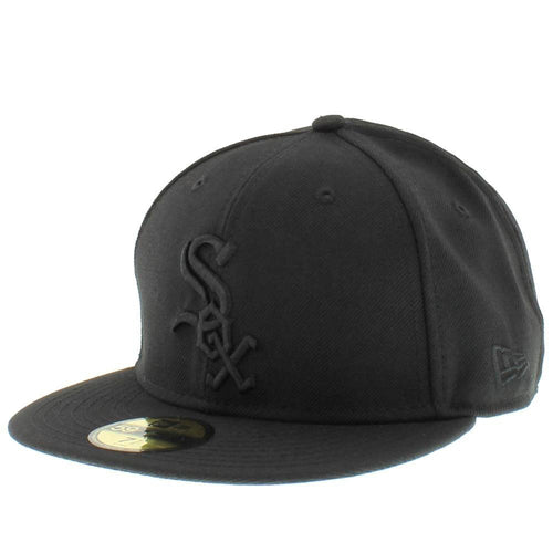 Chicago White Sox Basic Black on Black 59FIFTY Fitted Cap