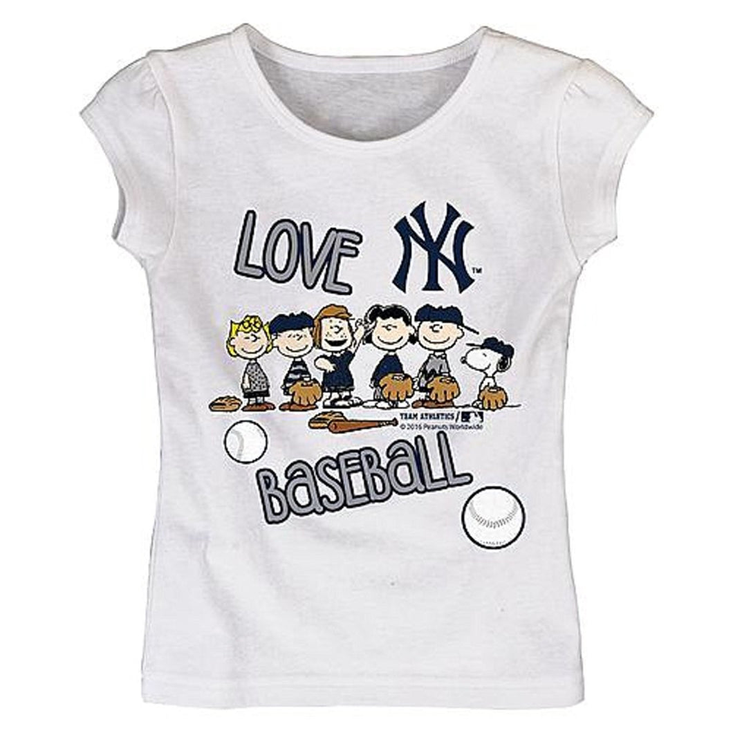 Peanuts Toddler Girl's Graphic Tee-Shirt-New York Yankees