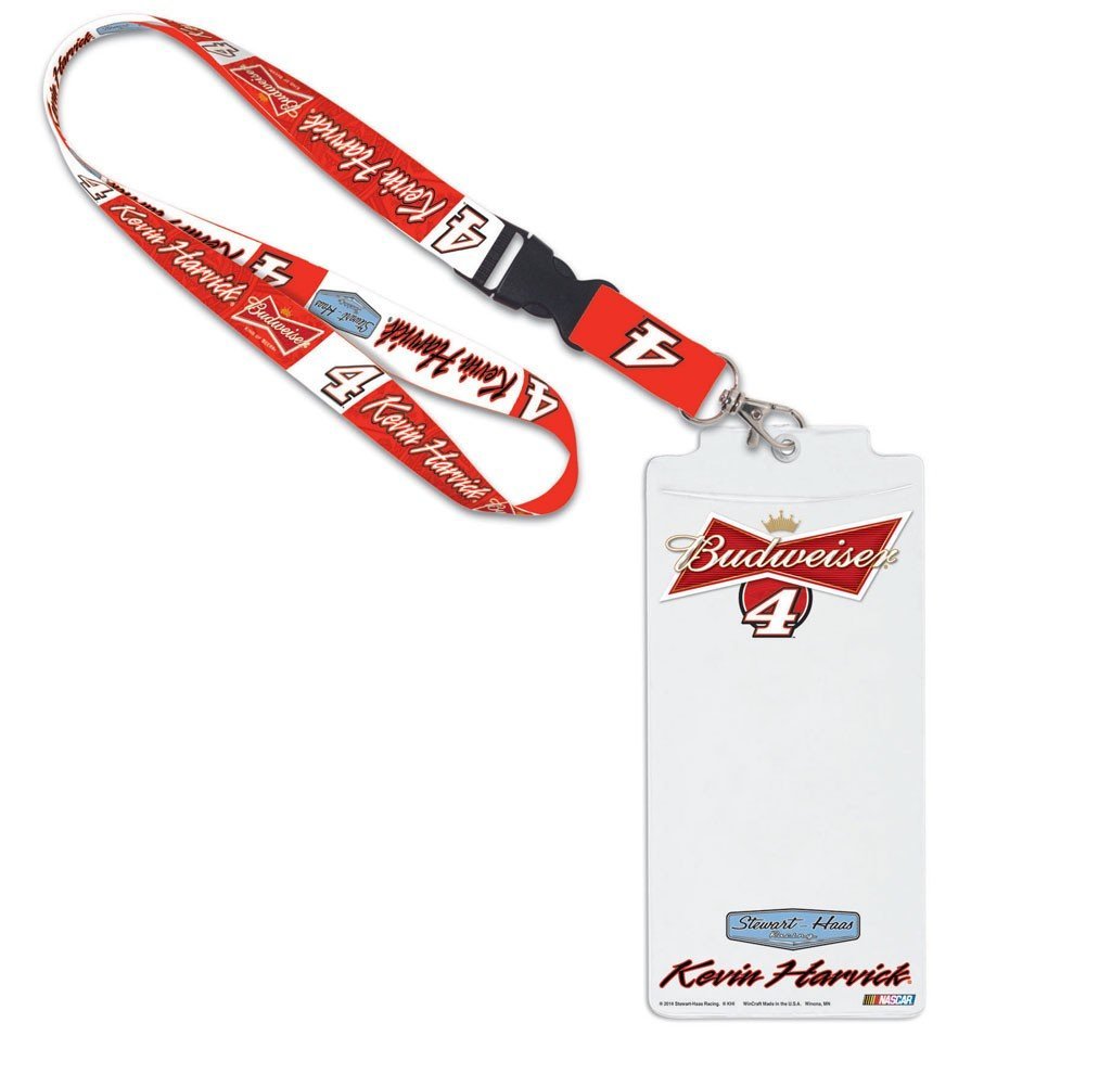 Kevin Harvick Credential Holder w/Lanyard Red Busweiser #4
