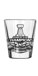 PITTSBURGH PENGUINS 2016 STANLEY CUP CHAMPIONS ETCH SHOT GLASS