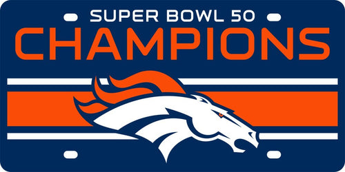 Denver Broncos Super Bowl 50 Champions Logo Laser Cut Acrylic License Plate