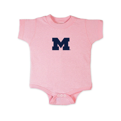 Michigan Wolverines Bodysuit - 24 Months - Light Pink