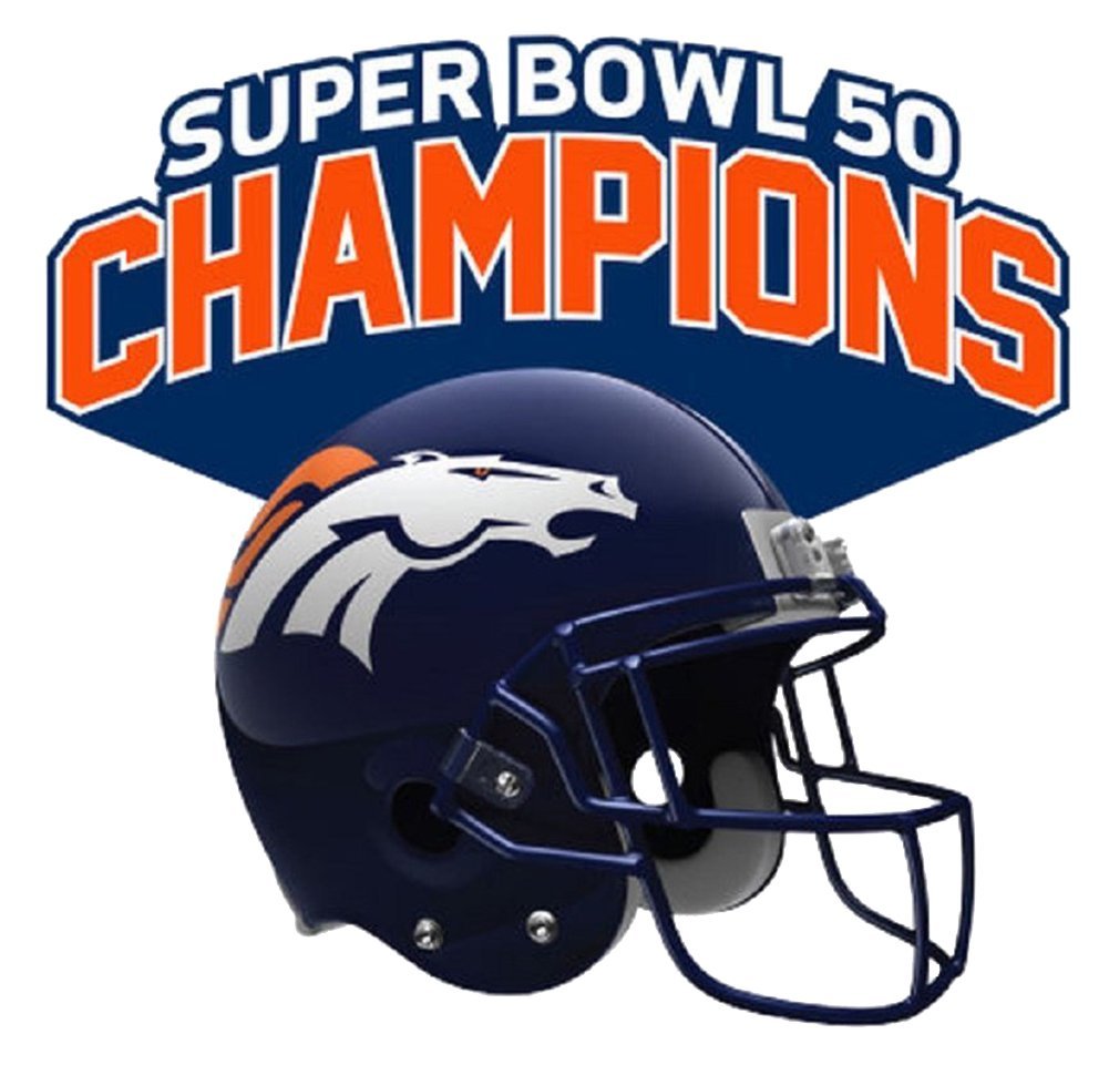 Denver Broncos Super Bowl 50 Champions 6'' X 6'' Helmet Decal