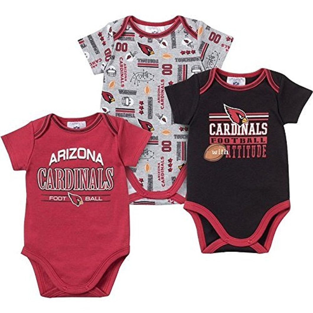 Gerber Baby Boys Arizona Cardinals Short Sleeve Bodysuits-3 Pack