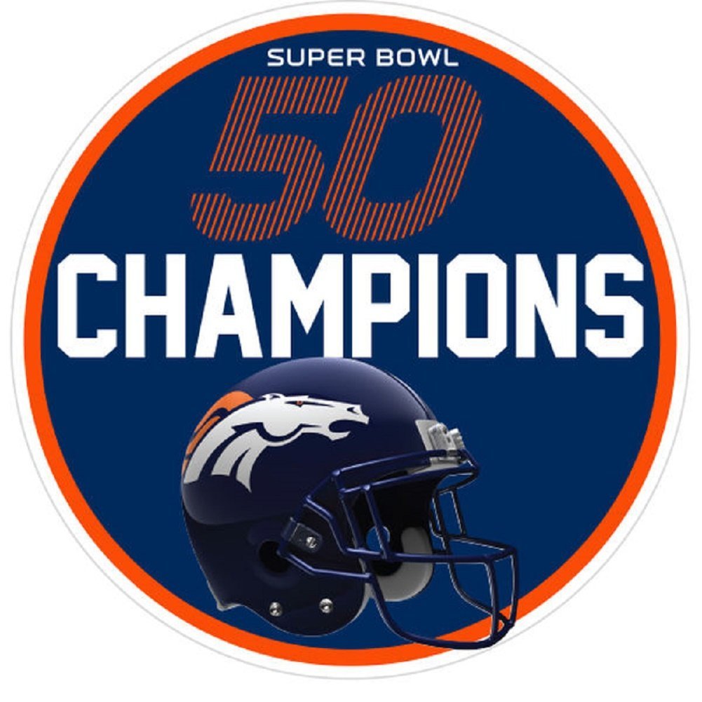 Denver Broncos Super Bowl 50 Champions 6'' X 6'' Helmet Decal