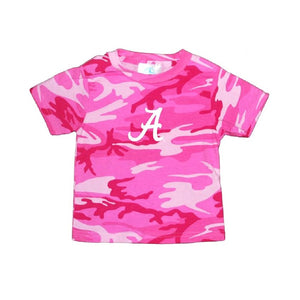 Toddler Girls Alabama Crimson Tide Pink Camo Tee Shirt Size XS 2/4