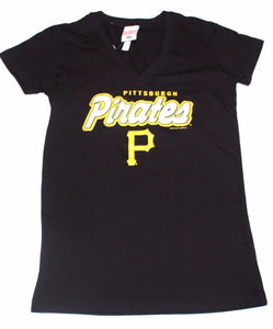 Womens Pittsburgh Pirates Vee Neck Tee Shirt Size Large