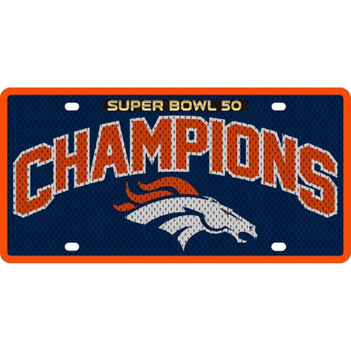 Denver Broncos Super Bowl 50 Champions Jersey Printed Acrylic License Plate