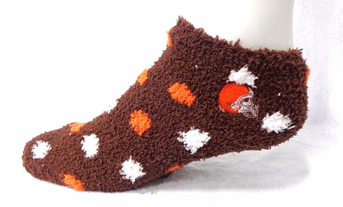 Cleveland Browns NFL Women's Fuzzy Sleep Soft Striped Socks