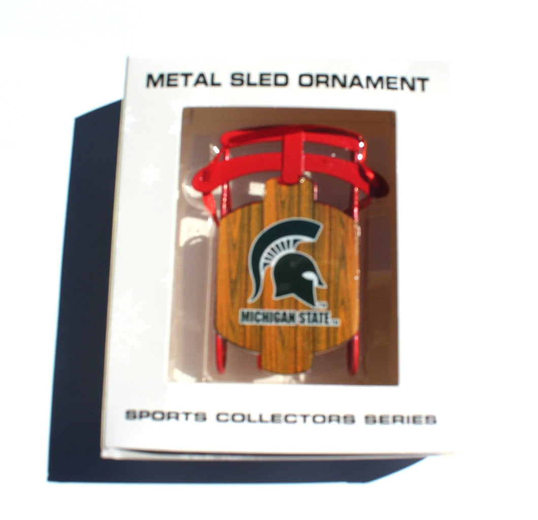 Michigan State Spartans Metal Sled Ornament