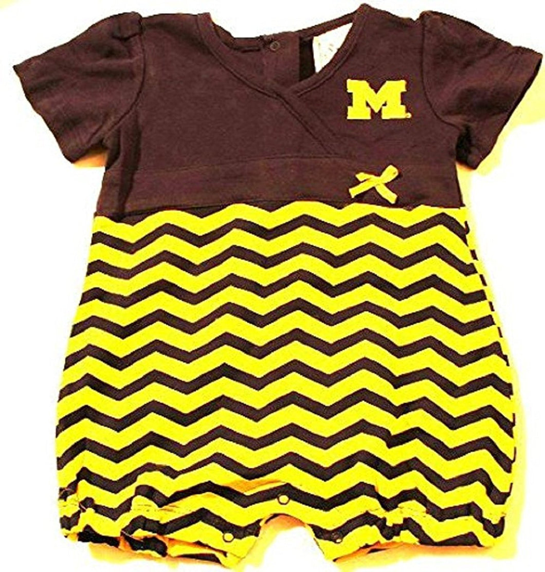 Baby Girls University Of Michigan Wolverines Short Chevron Romper