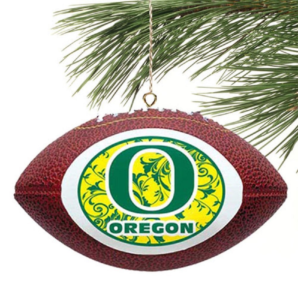 Oregon Ducks Replica Football Christmas Ornament