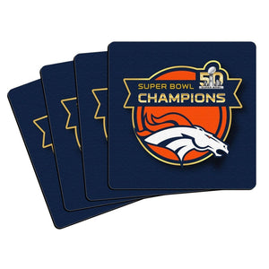 Denver Broncos Super Bowl Champions Drink Coasters by Boelter