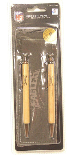 Philadelphia Eagles Wooden Pens With Collectible Pouch