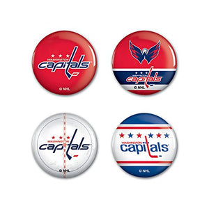 NHL Washington Capitals Round Button (4 Pack), 1 1/4"