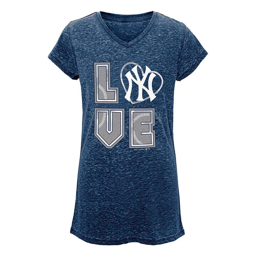 Girls' Burnout Tee-Shirt -New York Yankees Size 14-16