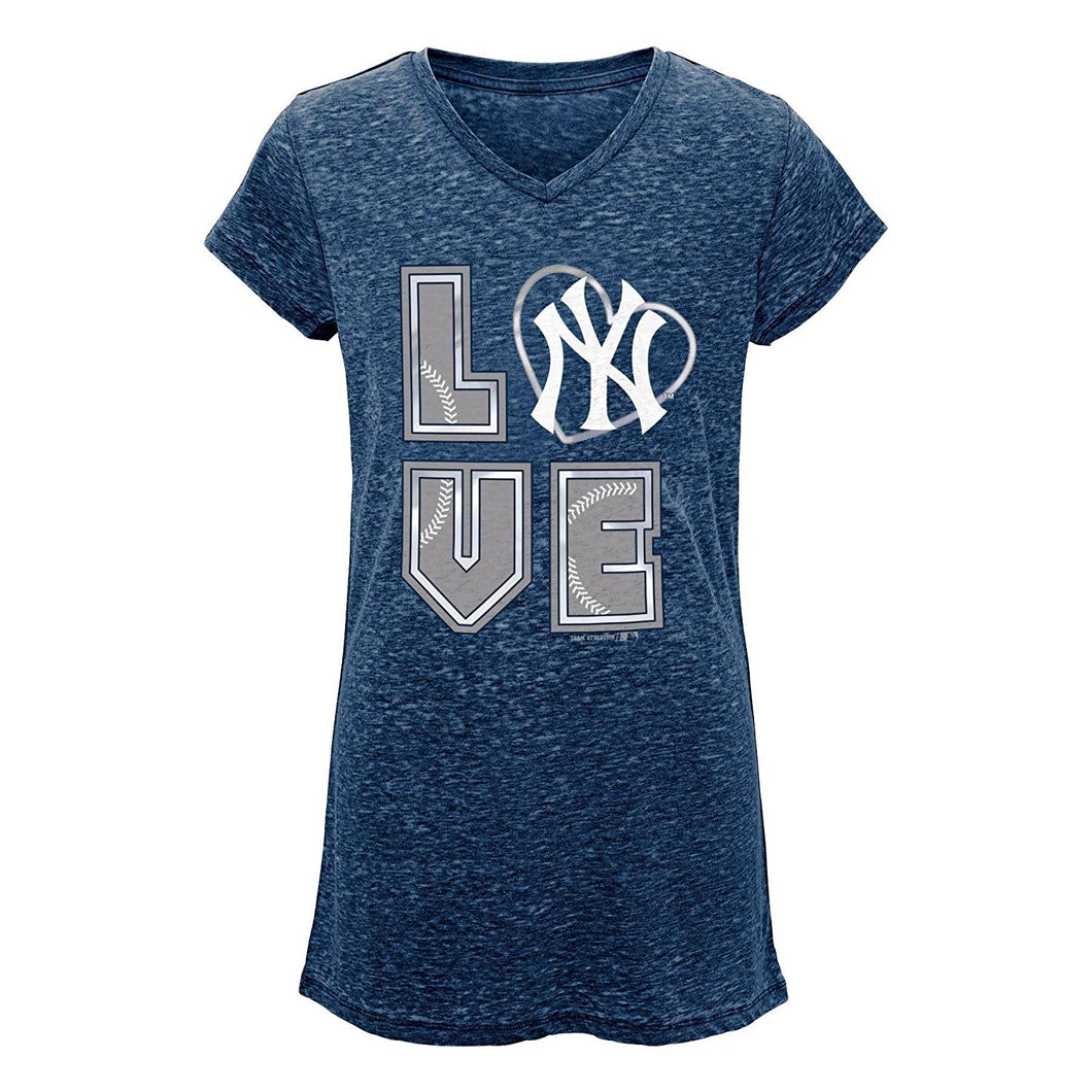Girls' Burnout Tee-Shirt -New York Yankees Size 10-12