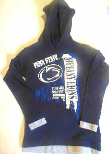 Penn State Nittany Lions Layered Look Slim Fit Hoodie - Navy Blue-White