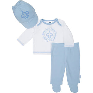 Gerber New Orleans Saints Baby Boys Take Me Home Top,pants and Cap Set 0-3 Months