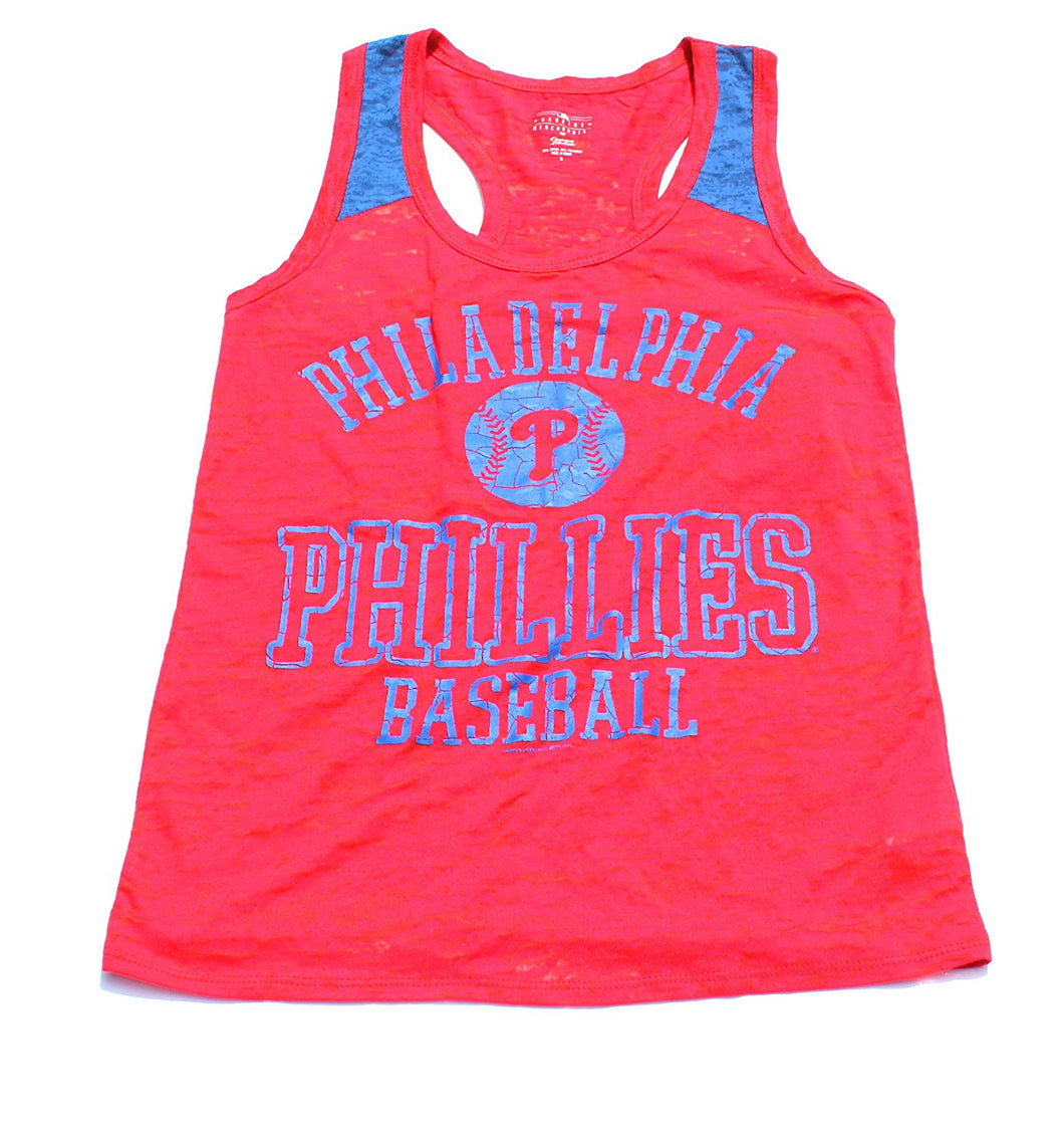 Womens Philadelphia Phillies Burnout Tank Top Size Small