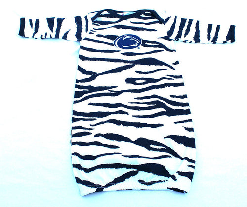 Penn State Nittany Lions Baby Boys Animal Print Layette Gown Size 0/6 Months