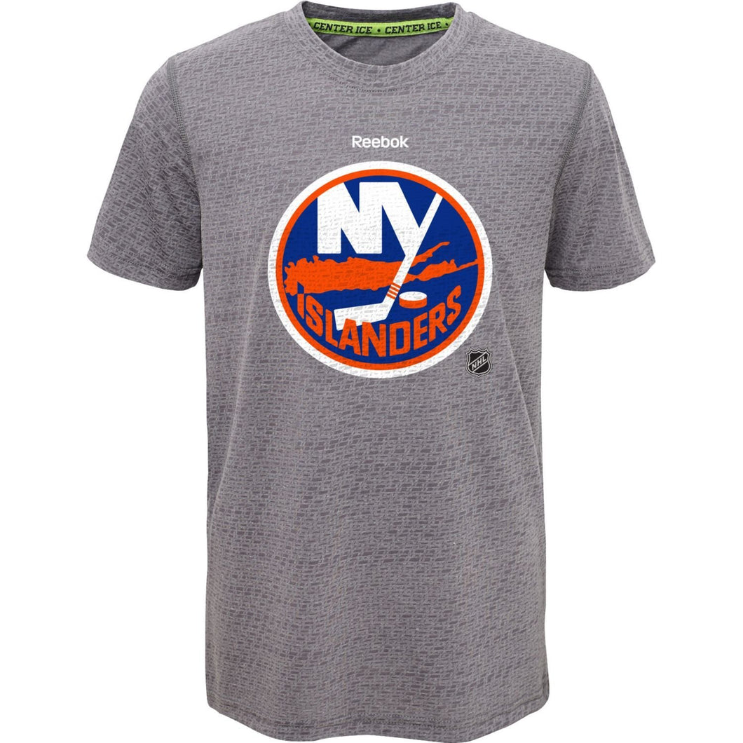 New York Islanders Youth Grey Reebok Center Ice Performance T Shirt