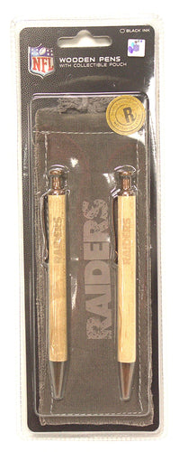 Oakland Raiders Wooden Pens With Collectible Pouch