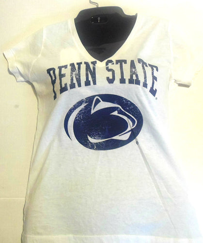 Penn State Nittany Lions Ladies Logo V-neck T-shirt – White