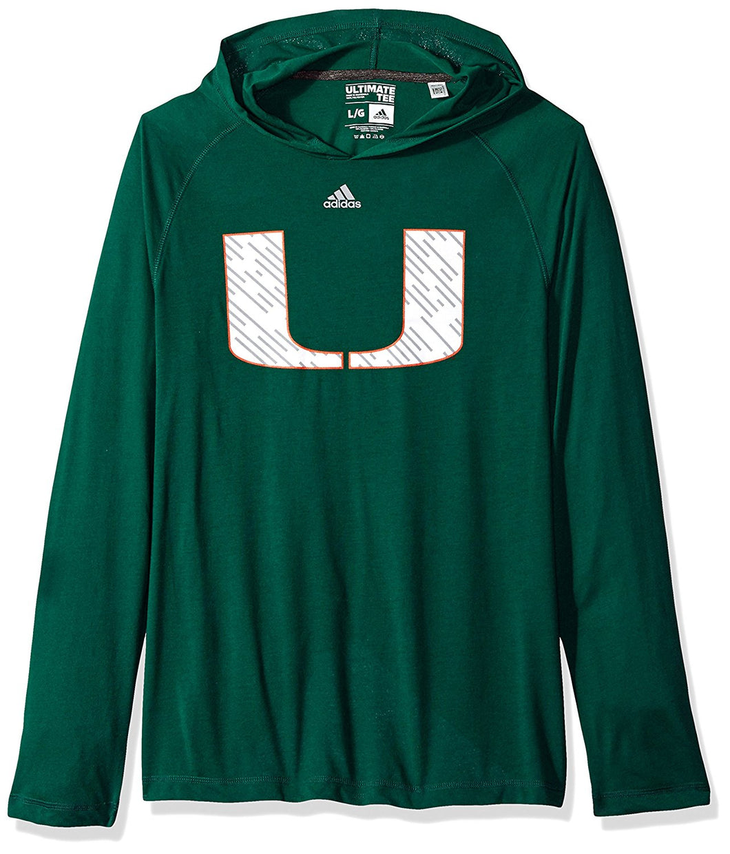 Miami Hurricanes Men's Line Shine Ultimate Hoodline Shine Ultimate L/S Hood, Large