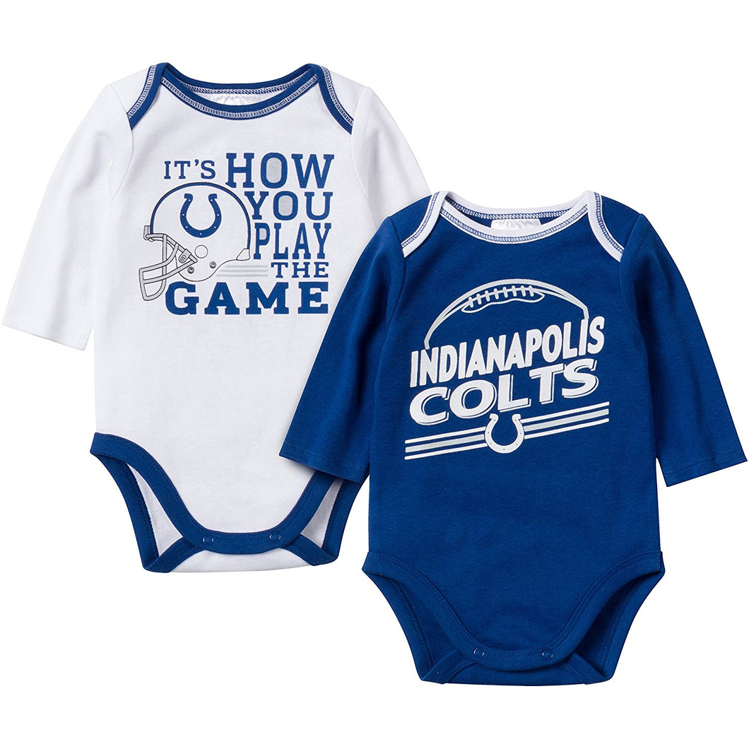 Gerber Baby Boys Indianapolis Colts Long Sleeve Bodysuits 2 Pack