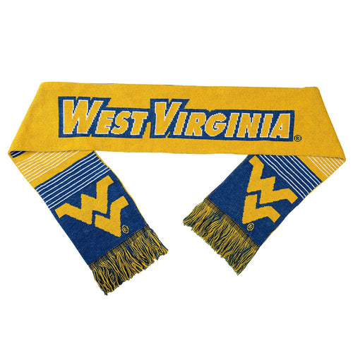 NCAA West Virginia Mountaineers Reversible Split Logo Scarf, One Size, Team Color